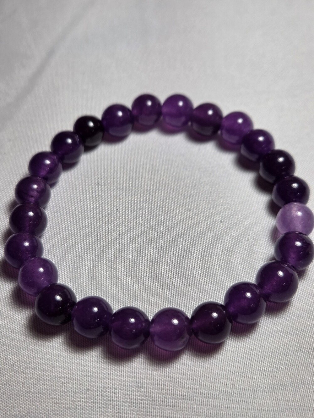 New Purple Amethyst Bead Stretch Bracelet  8mm Beads